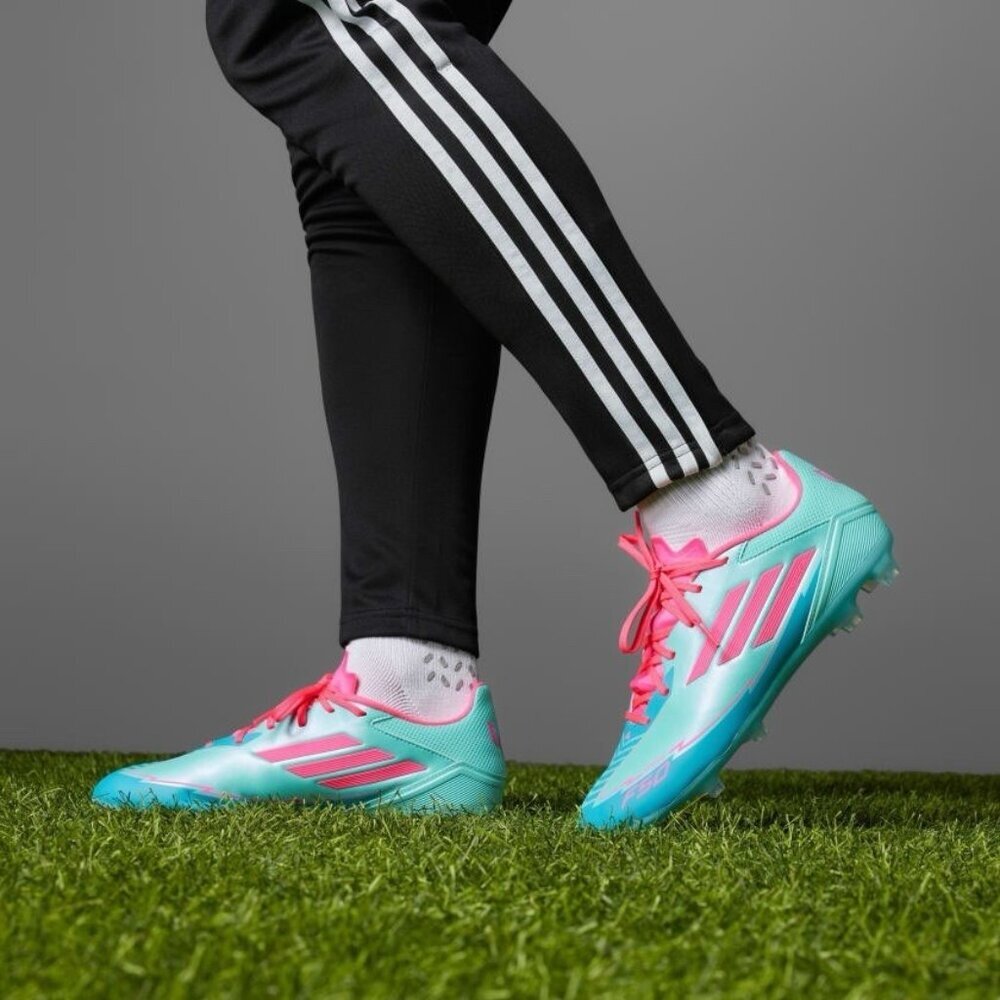 adidas F50 League Messi FG/MG Soccer Cleats Adult Aqua Pink 8.5m/9.5w NEW - Picture 2 of 10
